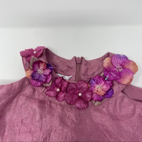 Pippa & Julie Baby Dress with Matching Panties – Mauve, Size 9 Months - Picture 3 of 12